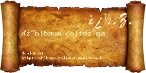 Öhlbaum Zoltána névjegykártya